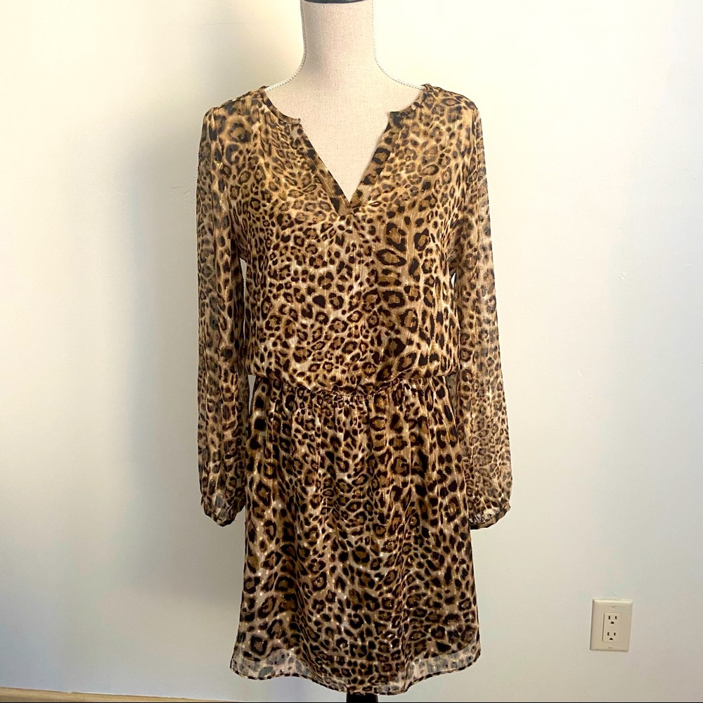 White House Black Market Leopard Print Dress